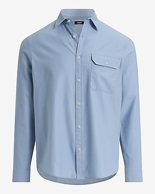 Cotton-Blend Buttoned Pocket Shirt