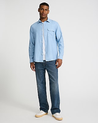 Cotton-Blend Buttoned Pocket Shirt