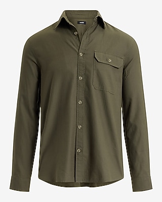 Cotton-Blend Buttoned Pocket Shirt