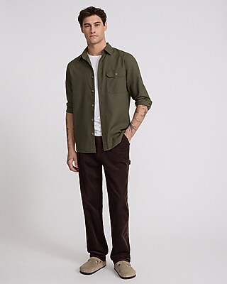 Cotton-Blend Buttoned Pocket Shirt