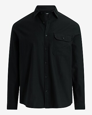 Cotton-Blend Buttoned Pocket Shirt