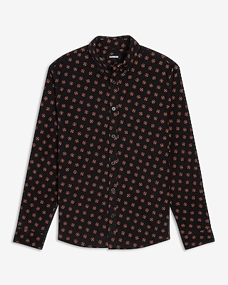 Geo Print Stretch Corduroy Shirt