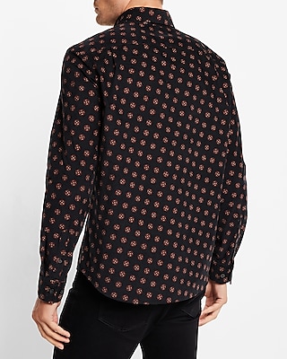 Geo Print Stretch Corduroy Shirt