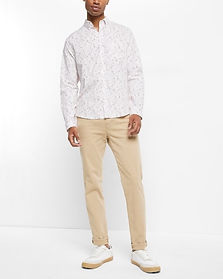 Floral Print Stretch Cotton Shirt