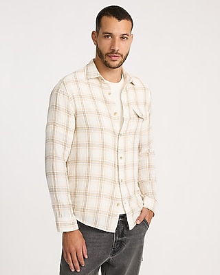 2601rs 　/ Plaid Patchwork Shirt Beams Plus SS25 Short sleeve popover shirt in plaid
