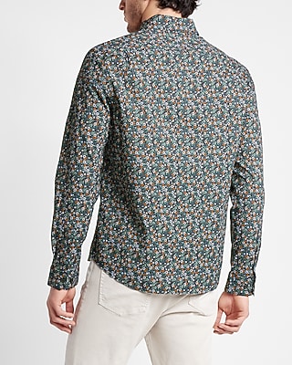 Floral Print Stretch Cotton Shirt