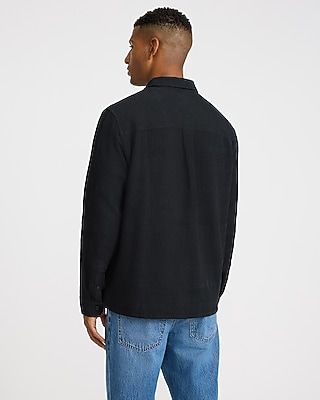 Textured Waffle Cotton Shirt