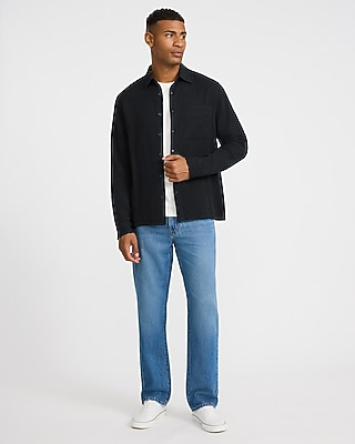 Textured Waffle Cotton Shirt