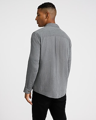 Grid Plaid Double Weave Shirt - image 2