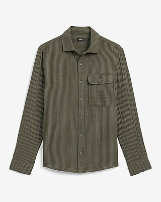 Grid Plaid Cotton Shirt