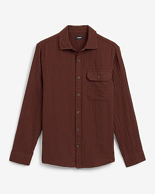 Grid Plaid Double Weave Shirt