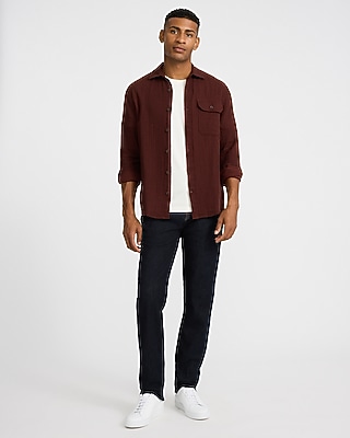 Grid Plaid Double Weave Shirt