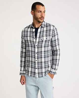 Textured Plaid Shirt | Express