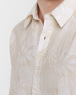 Rachel Zoe Tropical Print Linen-Blend Shirt