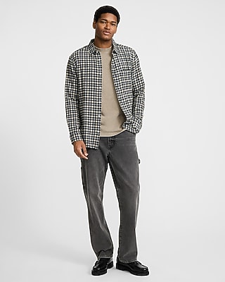 Textured Crinkle Plaid Shirt