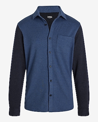 Color Block Sweater Flannel Shirt