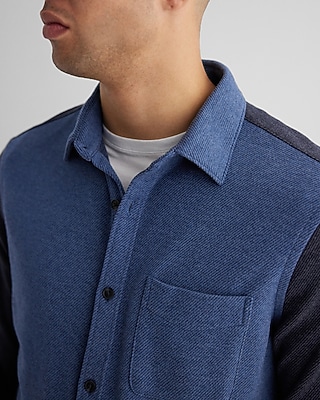 Color Block Sweater Flannel Shirt