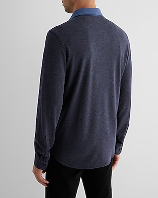 Color Block Sweater Flannel Shirt