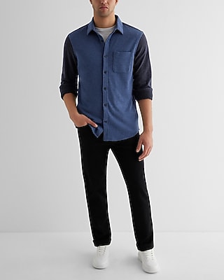 Color Block Sweater Flannel Shirt