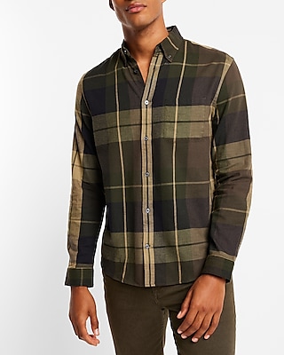 stretch plaid shirt