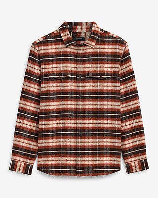 Plaid Brushed Cotton Double Pocket Shirt
