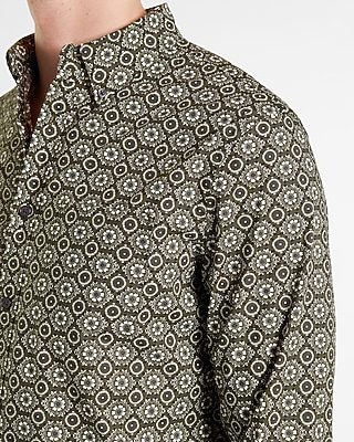 Geo Print Stretch Cotton Shirt - image 3