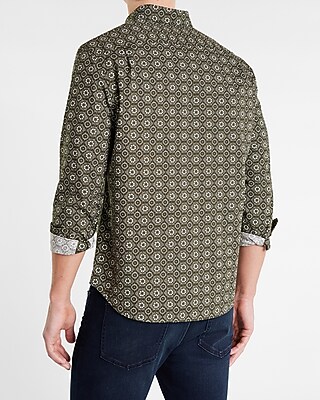 Geo Print Stretch Cotton Shirt - image 4
