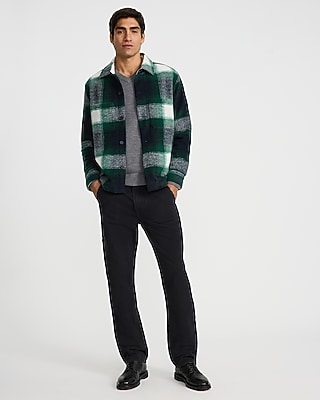 Plaid Double Patch Pocket Flannel Shirt Jacket