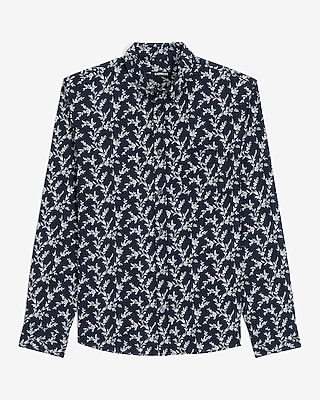 Slim Floral Stretch Cotton Shirt