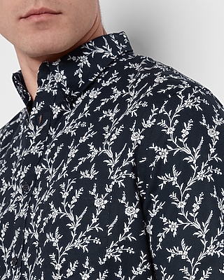 Slim Floral Stretch Cotton Shirt