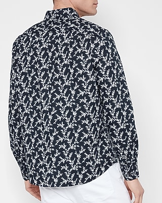 Slim Floral Stretch Cotton Shirt