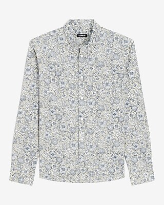 Slim Floral Stretch Cotton Shirt