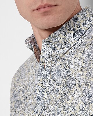 Slim Floral Stretch Cotton Shirt