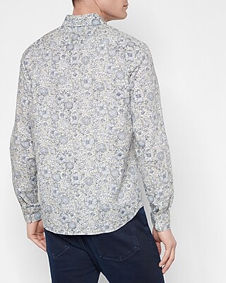 Slim Floral Stretch Cotton Shirt