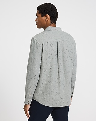 Marled Brushed Cotton Double Button Pocket Shirt