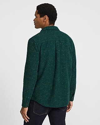 Marled Brushed Cotton Double Button Pocket Shirt