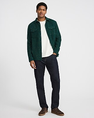 Marled Brushed Cotton Double Button Pocket Shirt