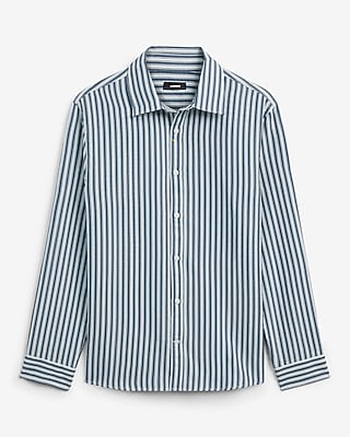 Textured Striped Long Sleeve Shirt