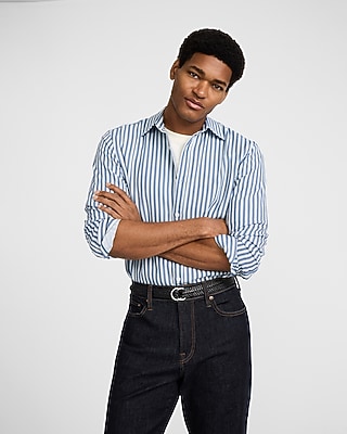 Textured Striped Long Sleeve Shirt