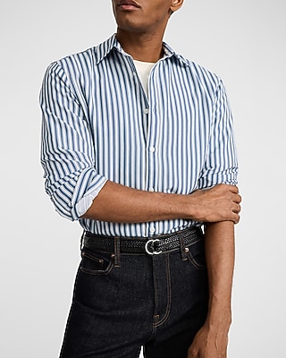 Textured Striped Long Sleeve Shirt