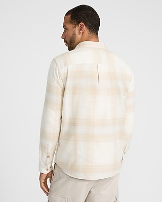 Plaid Cotton Button Pocket Sweater Flannel Shirt