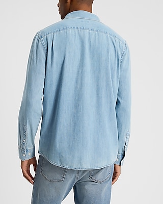 Light Wash Pocket Denim Shirt