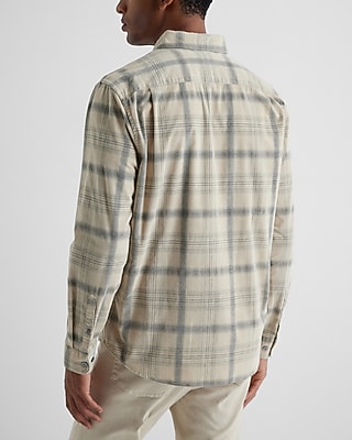 Plaid Stretch Corduroy Shirt