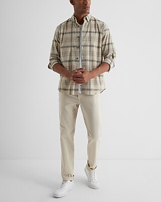 Plaid Stretch Corduroy Shirt