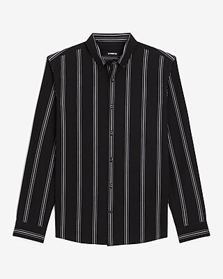 EX LS SEERSUCKER JEFFERSON STRIPE 8379:TRUE WHITE:L TALL