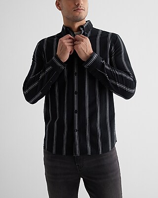 EX LS SEERSUCKER JEFFERSON STRIPE 8379:TRUE WHITE:L TALL