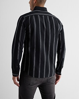 EX LS SEERSUCKER JEFFERSON STRIPE 8379:TRUE WHITE:L TALL