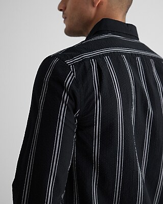 EX LS SEERSUCKER JEFFERSON STRIPE 8379:TRUE WHITE:L TALL