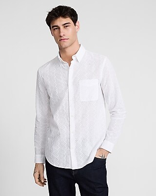 Textured Eyelet Cotton Shirt