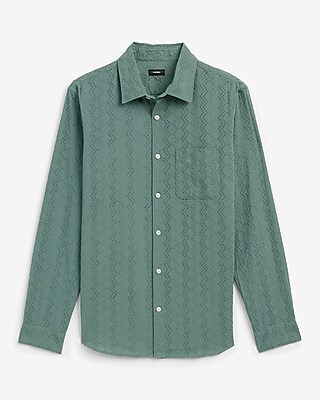 Textured Eyelet Cotton Shirt